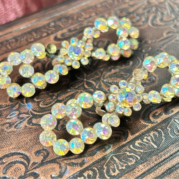 Antique 1920s Rhinestone Bow Shoe Clips - Picture 2 of 4